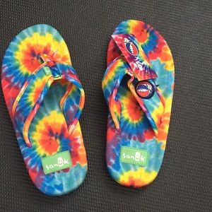 Grateful Dead tiedye flip flops
